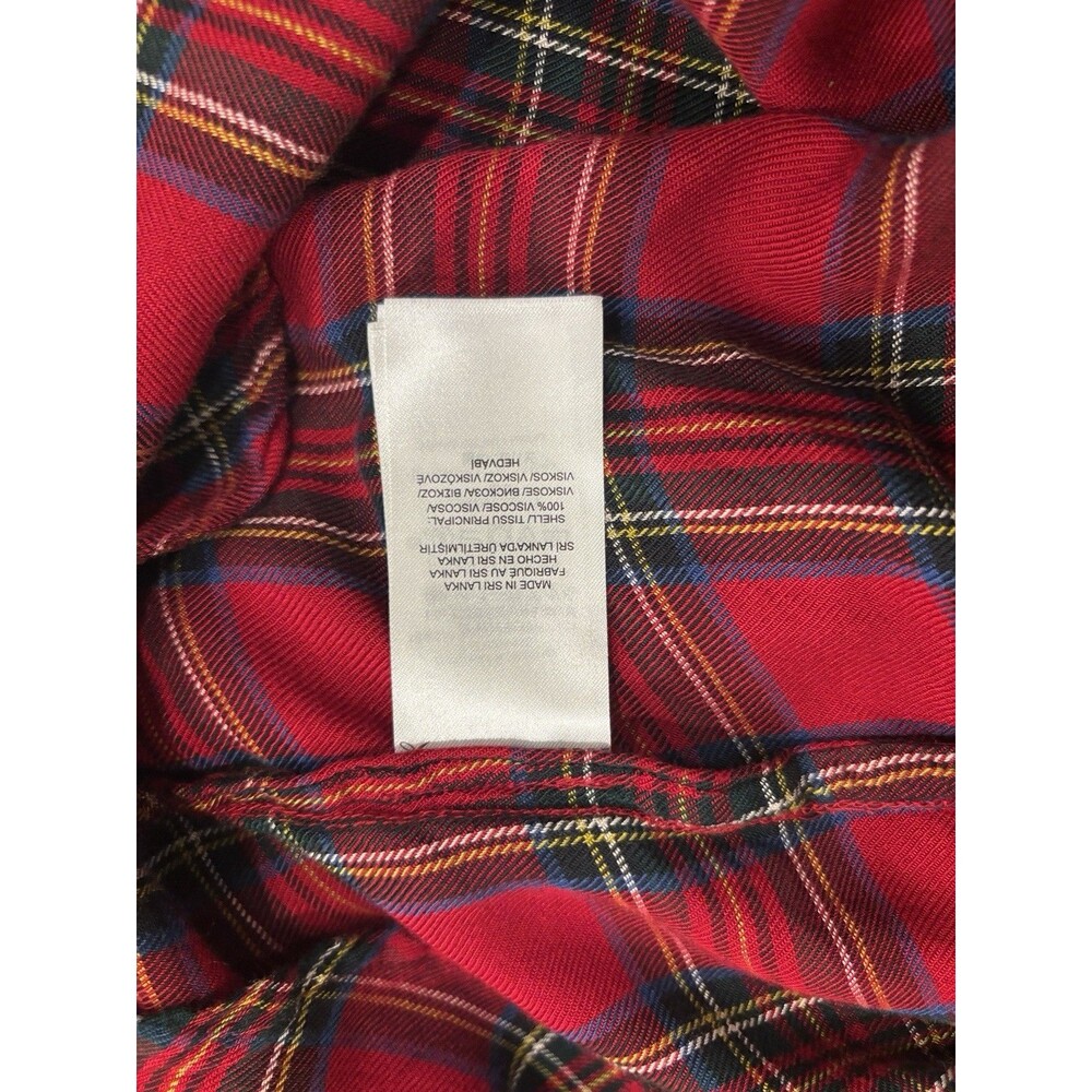 Lauren Ralph Lauren Women’s XXL Tartan Plaid Lightweight Buttondown Red Shirt - Picture 6 of 6